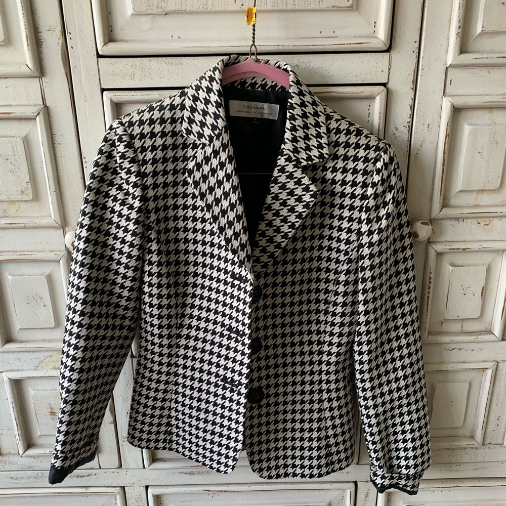Black and white blazer